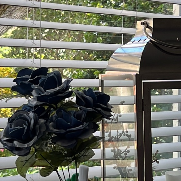 One dozen handmade Denim Roses in full bloom. - Picture 5 of 11